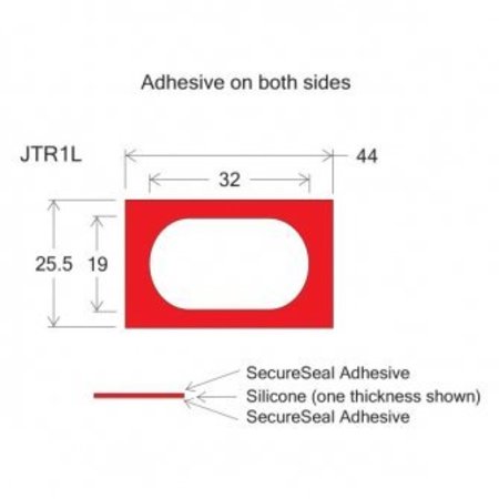 GRACE BIO-LABS JTR Press-to-Seal Silicone Isolator, 1.0mm Thick, 19x32mm, 25/pk, 25PK 141323